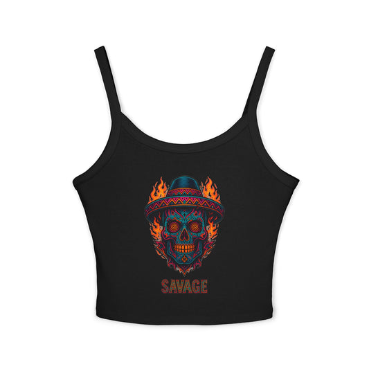 Savage Sugar Skull – Women’s Tank Top | Savage Operators - Savage Operators Tactical Tee | Tank Top | Savage Operators Clothing | Patriotic Apparel | Military Humor | High Quality Solid Black Blend