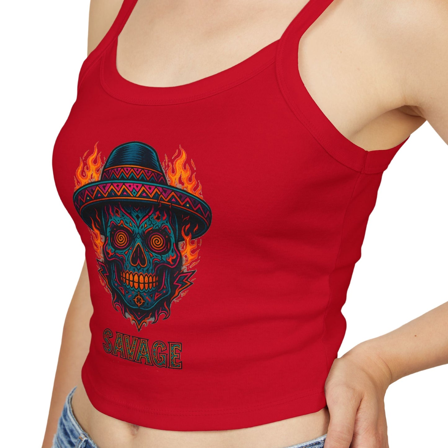 Savage Sugar Skull – Women’s Tank Top | Savage Operators - Savage Operators Tactical Tee | Tank Top | Savage Operators Clothing | Patriotic Apparel | Military Humor | High Quality Solid Red Blend
