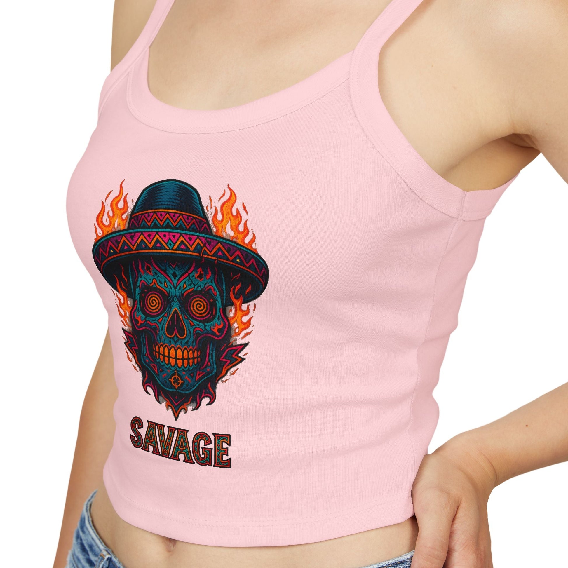 Savage Sugar Skull – Women’s Tank Top | Savage Operators - Savage Operators Tactical Tee | Tank Top | Savage Operators Clothing | Patriotic Apparel | Military Humor | High Quality Solid Red Blend