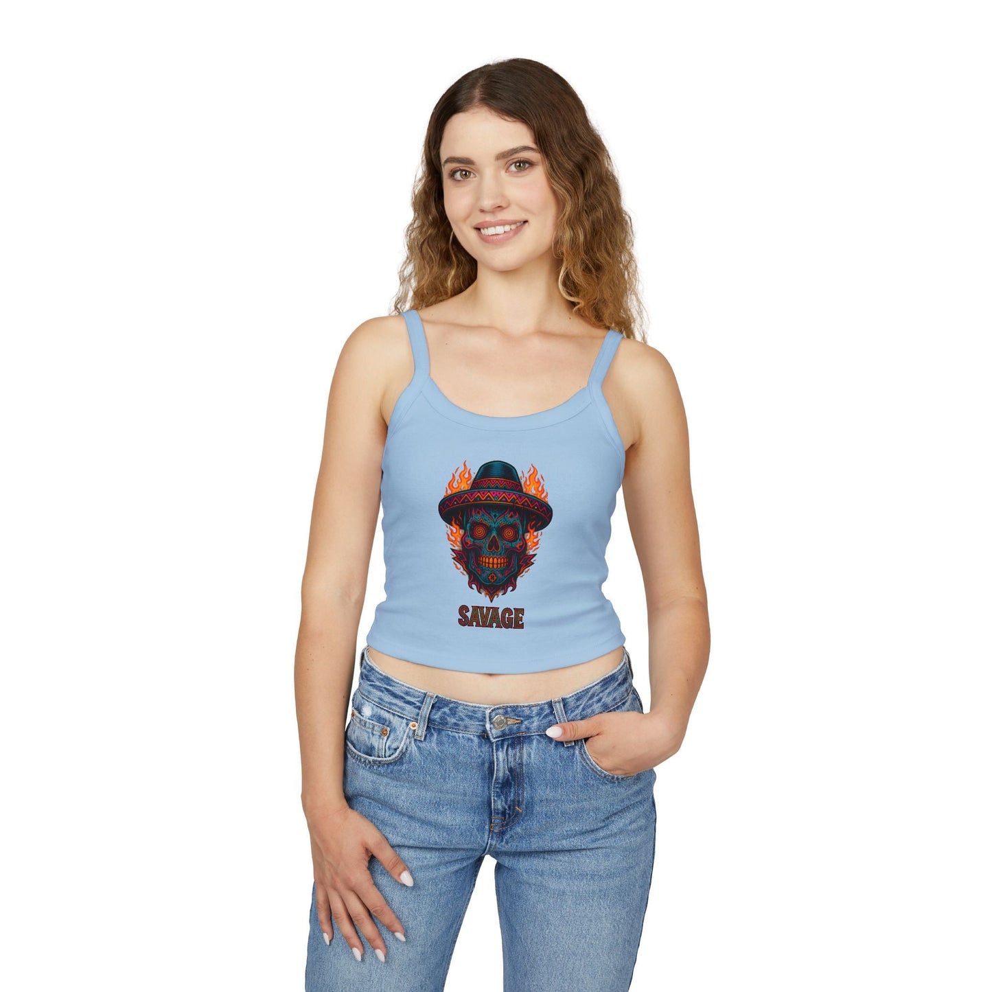 Savage Sugar Skull – Women’s Tank Top | Savage Operators - Savage Operators Tactical Tee | Tank Top | Savage Operators Clothing | Patriotic Apparel | Military Humor | High Quality Solid Red Blend