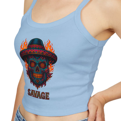 Savage Sugar Skull – Women’s Tank Top | Savage Operators - Savage Operators Tactical Tee | Tank Top | Savage Operators Clothing | Patriotic Apparel | Military Humor | High Quality Solid Red Blend