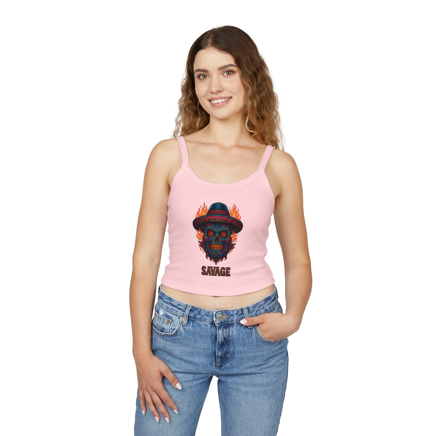 Savage Sugar Skull – Women’s Tank Top | Savage Operators - Savage Operators Tactical Tee | Tank Top | Savage Operators Clothing | Patriotic Apparel | Military Humor | High Quality Solid Red Blend
