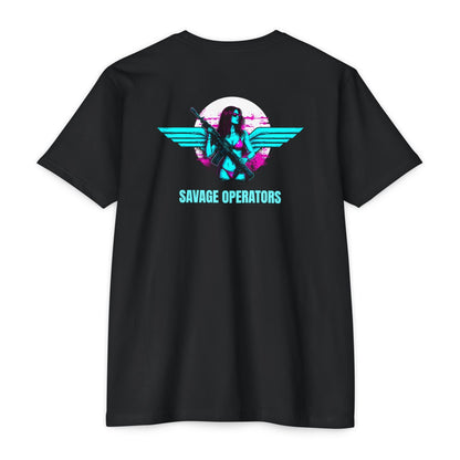 SavOps Retro Angel Operator Vibes T-Shirt - Savage Operators Tactical Tee | T-Shirt | Savage Operators Clothing | Patriotic Apparel | Military Humor | High Quality CVC Black