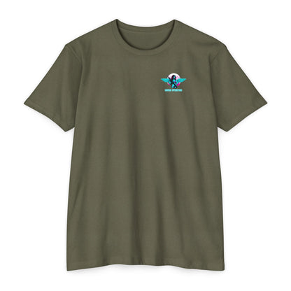 SavOps Retro Angel Operator Vibes T-Shirt - Savage Operators Tactical Tee | T-Shirt | Savage Operators Clothing | Patriotic Apparel | Military Humor | High Quality CVC Military Green