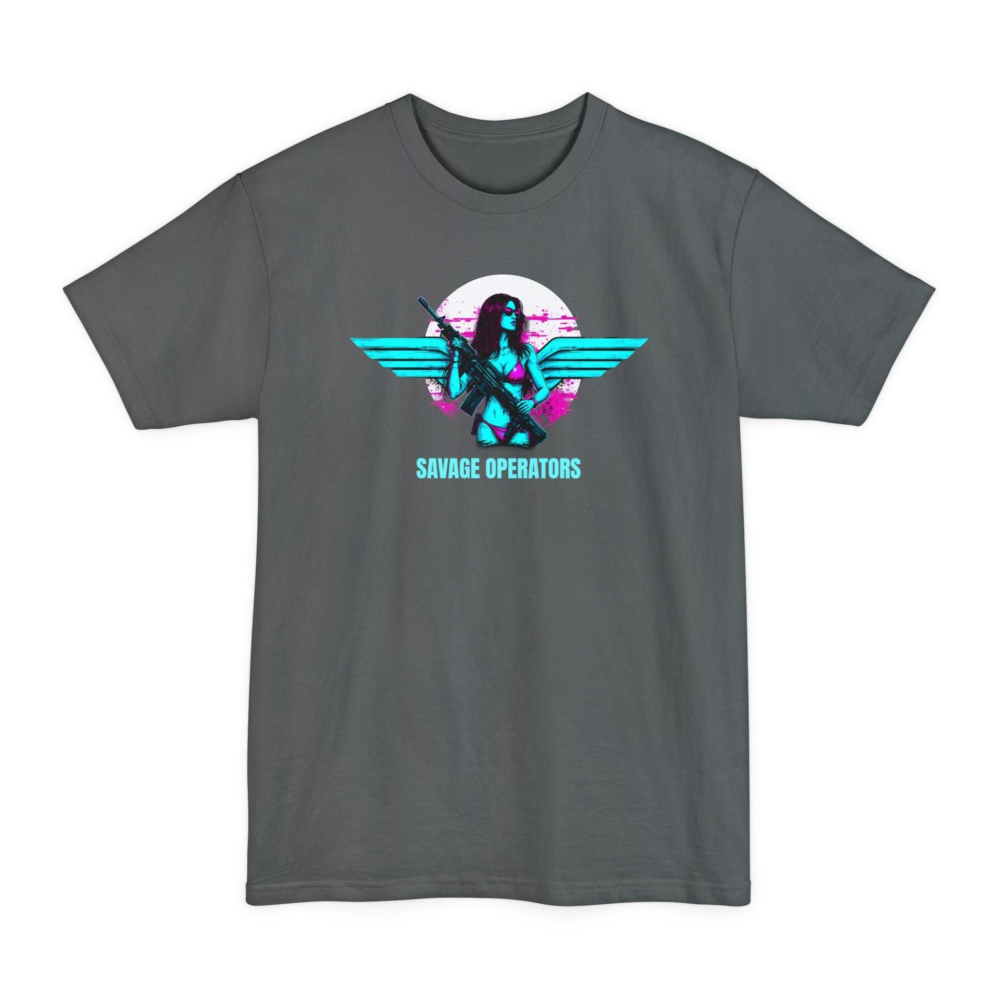 SavOps Retro Angel Wings Operator T-Shirt - Tall Tee - Savage Operators Tactical Tee | T-Shirt | Savage Operators Clothing | Patriotic Apparel | Military Humor | High Quality Navy