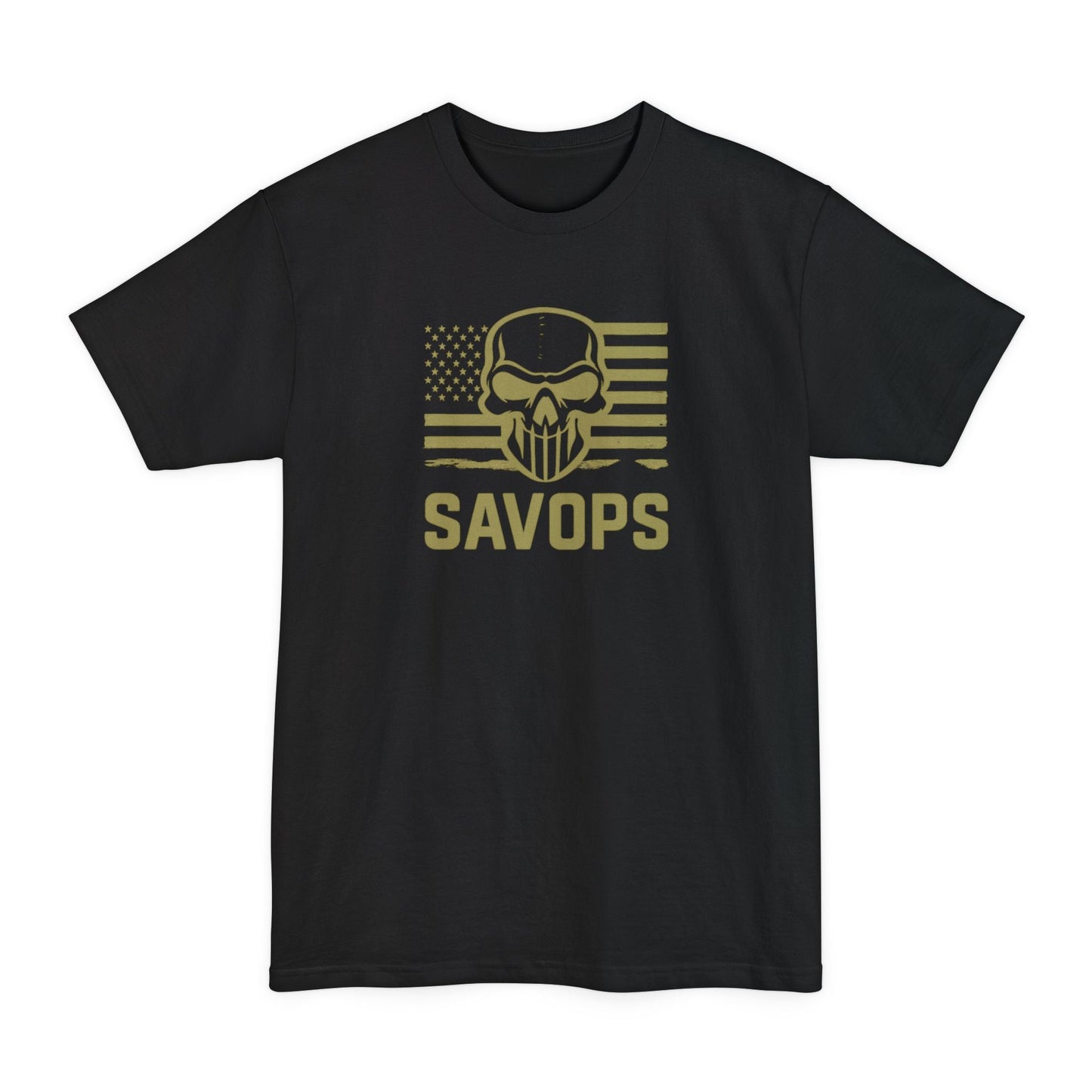 SAVOPS Tactical Skull Flag T-Shirt - XLT Big & Tall - Savage Operators Tactical Tee | T-Shirt | Savage Operators Clothing | Patriotic Apparel | Military Humor | High Quality Black