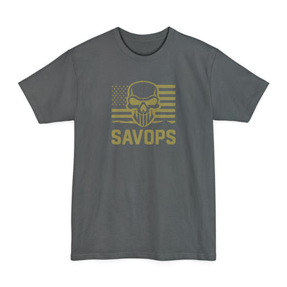 SAVOPS Tactical Skull Flag T-Shirt - XLT Big & Tall - Savage Operators Tactical Tee | T-Shirt | Savage Operators Clothing | Patriotic Apparel | Military Humor | High Quality Navy