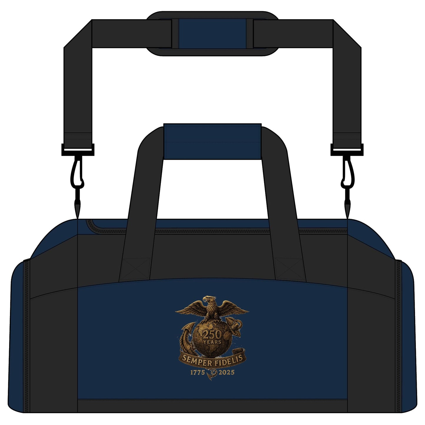 Semper Fidelis 250th USMC Anniversary Eagle Gym Bag — Military - Inspired Duffle - Savage Operators Tactical Tee | Bags | Savage Operators Clothing | Patriotic Apparel | Military Humor | High Quality Navy