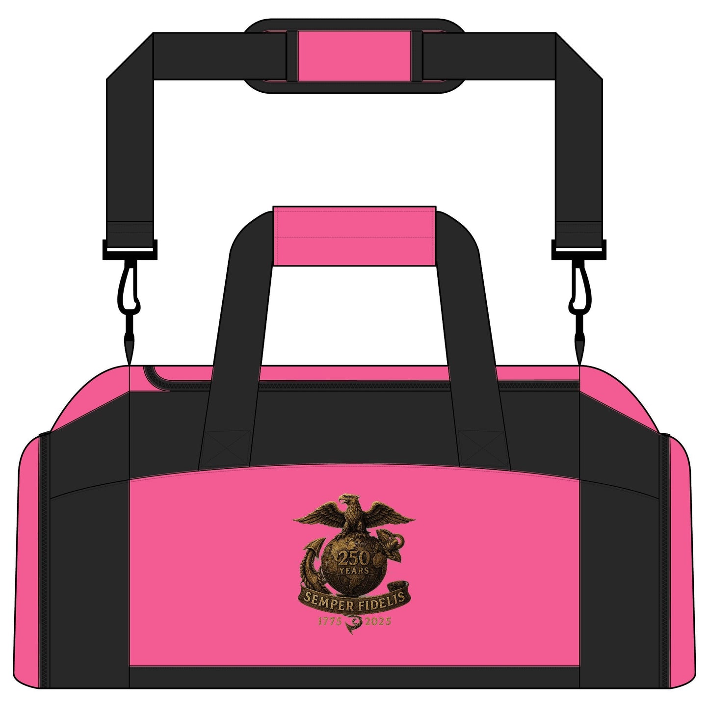Semper Fidelis 250th USMC Anniversary Eagle Gym Bag — Military - Inspired Duffle - Savage Operators Tactical Tee | Bags | Savage Operators Clothing | Patriotic Apparel | Military Humor | High Quality Tropical Pink
