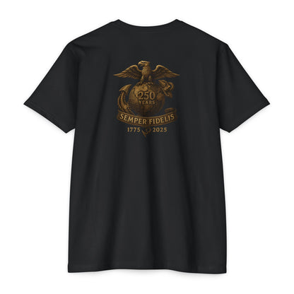Semper Fidelis 250th USMC Anniversary T-Shirt Back Print - Savage Operators Tactical Tee | T-Shirt | Savage Operators Clothing | Patriotic Apparel | Military Humor | High Quality CVC Black