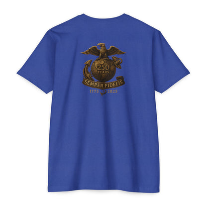Semper Fidelis 250th USMC Anniversary T-Shirt Back Print - Savage Operators Tactical Tee | T-Shirt | Savage Operators Clothing | Patriotic Apparel | Military Humor | High Quality CVC Midnight Navy