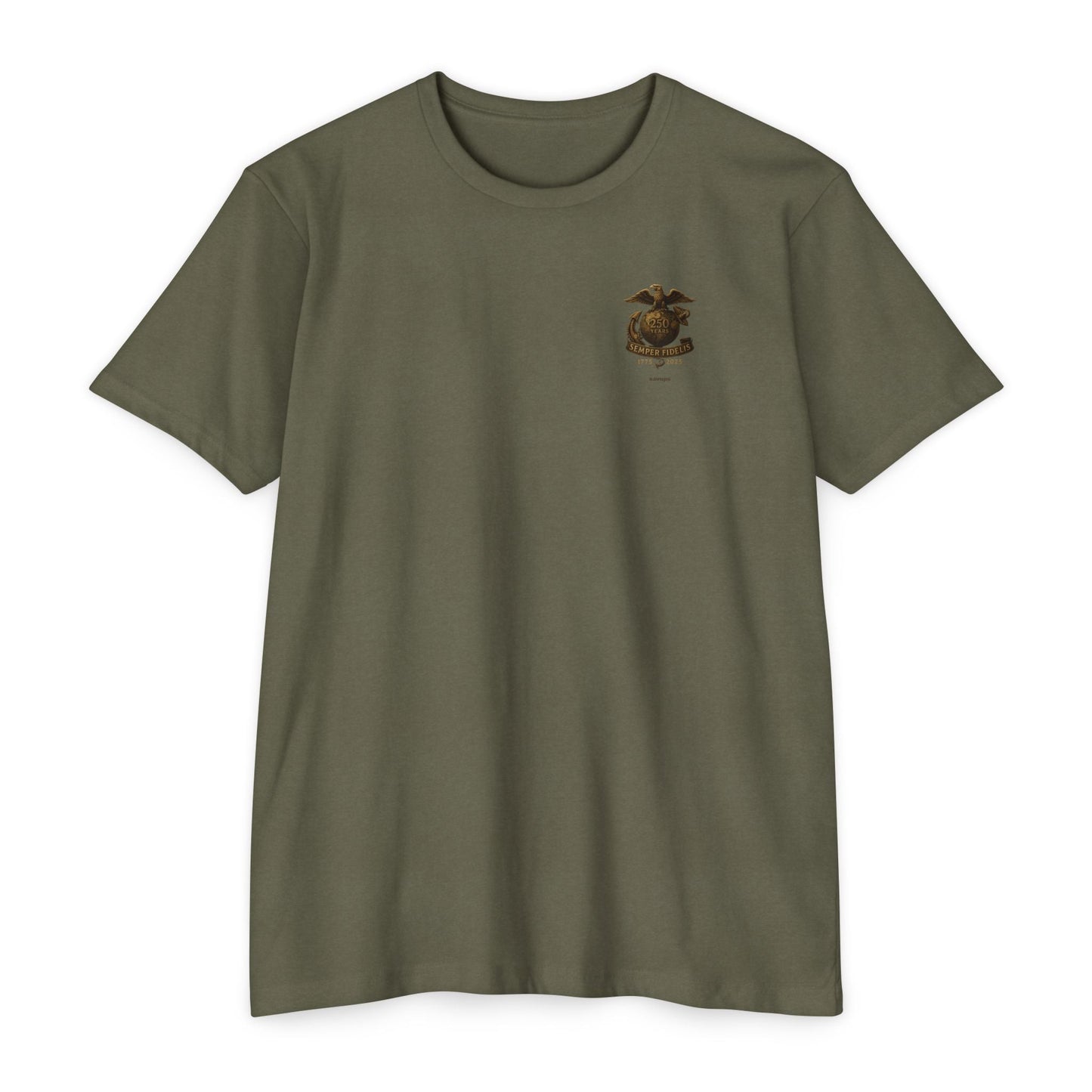Semper Fidelis 250th USMC Anniversary T-Shirt Back Print - Savage Operators Tactical Tee | T-Shirt | Savage Operators Clothing | Patriotic Apparel | Military Humor | High Quality CVC Military Green
