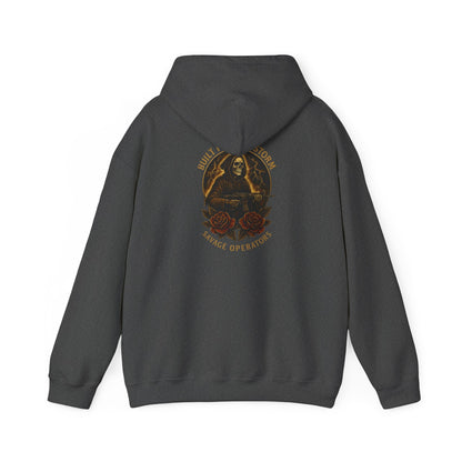 Skull & Roses Tactical Hoodie — 'Built From Smoke' Vintage Military Graphic Hoodie - Savage Operators Tactical Tee | Hoodie | Savage Operators Clothing | Patriotic Apparel | Military Humor | High Quality S