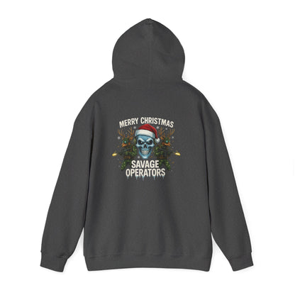 Skull Santa Hoodie – Military 'Merry Savage Operations' Christmas Sweater - Savage Operators Tactical Tee | Hoodie | Savage Operators Clothing | Patriotic Apparel | Military Humor | High Quality S