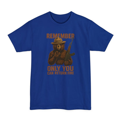 Smokey Bear - Only You Can Return Fire Tactical - Tall Tee - Savage Operators Tactical Tee | T-Shirt | Savage Operators Clothing | Patriotic Apparel | Military Humor | High Quality Deep Royal