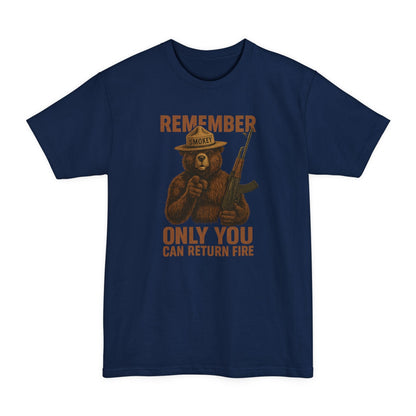 Smokey Bear - Only You Can Return Fire Tactical - Tall Tee - Savage Operators Tactical Tee | T-Shirt | Savage Operators Clothing | Patriotic Apparel | Military Humor | High Quality Navy