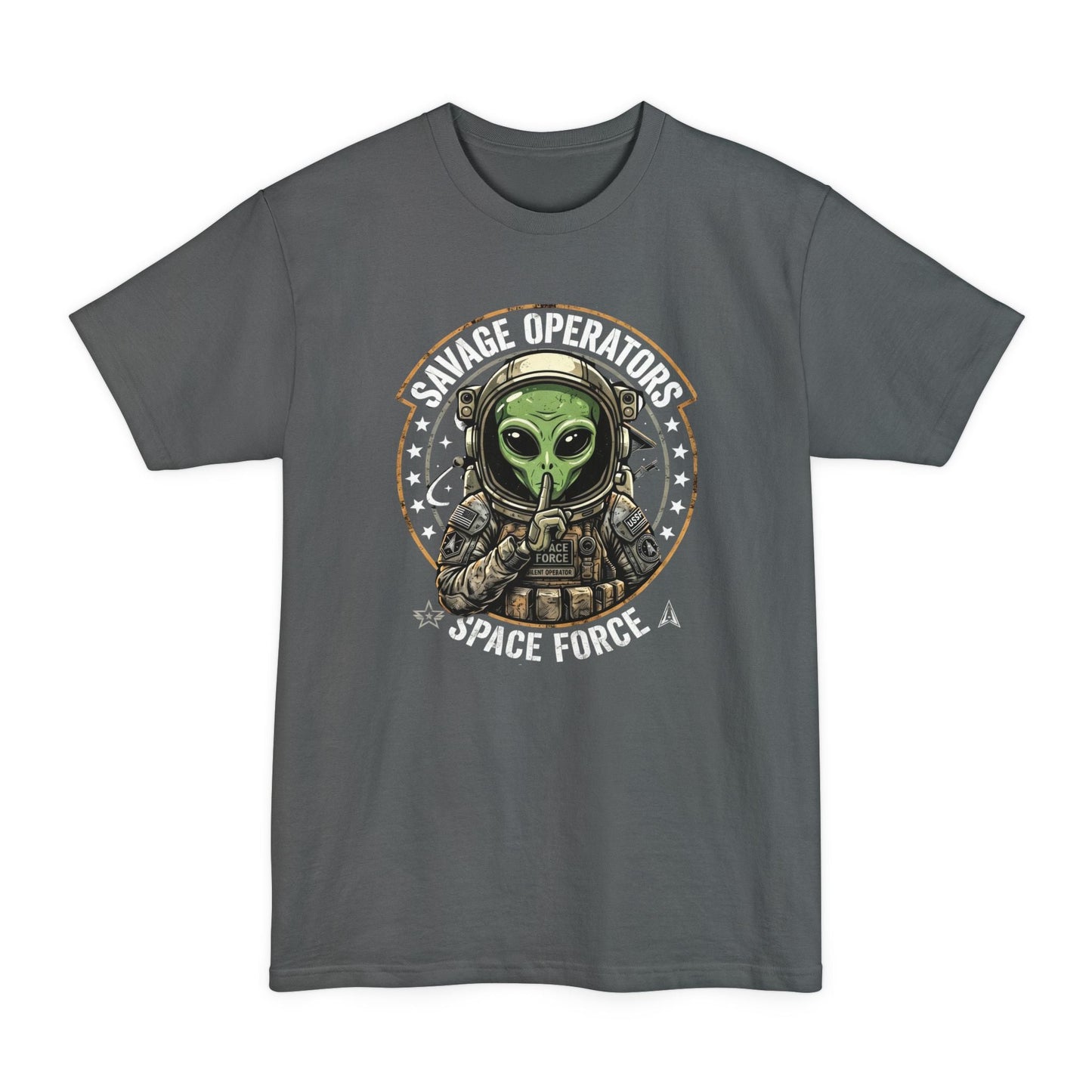 Space Force 'Savage Operators' Alien Pilot Graphic T-Shirt Big & Tall XLT - Savage Operators Tactical Tee | T-Shirt | Savage Operators Clothing | Patriotic Apparel | Military Humor | High Quality Navy
