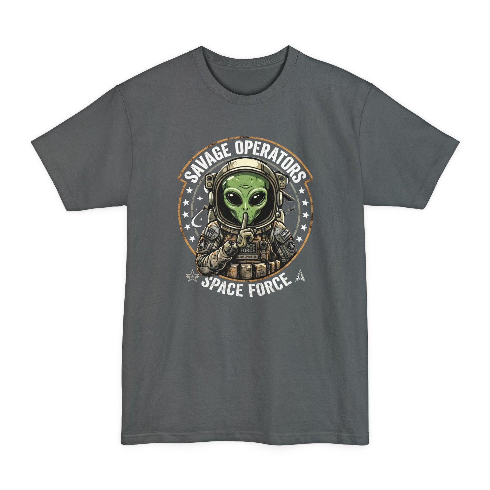 Space Force 'Savage Operators' Alien Pilot Graphic T-Shirt Big & Tall XLT - Savage Operators Tactical Tee | T-Shirt | Savage Operators Clothing | Patriotic Apparel | Military Humor | High Quality Navy