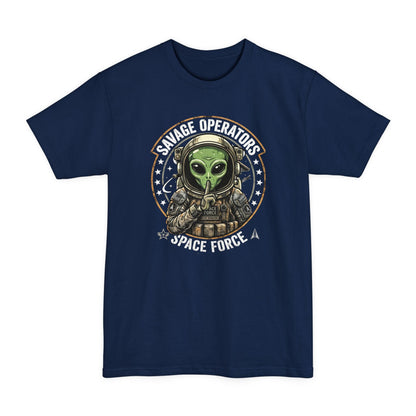 Space Force 'Savage Operators' Alien Pilot Graphic T-Shirt Big & Tall XLT - Savage Operators Tactical Tee | T-Shirt | Savage Operators Clothing | Patriotic Apparel | Military Humor | High Quality Navy