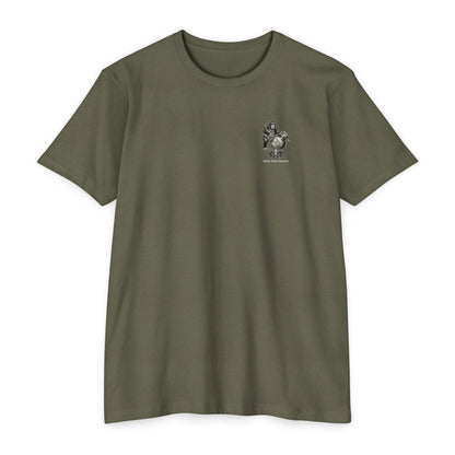 Tactical Ape Grenade Shirt – Savage Operators Back Print Graphic Tee - Savage Operators Tactical Tee | T-Shirt | Savage Operators Clothing | Patriotic Apparel | Military Humor | High Quality CVC Stone Gray