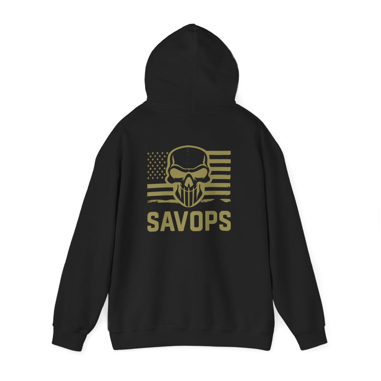 Tactical Skull Flag Hoodie — SAVOPS Military - Inspired Pullover - Savage Operators Tactical Tee | Hoodie | Savage Operators Clothing | Patriotic Apparel | Military Humor | High Quality S