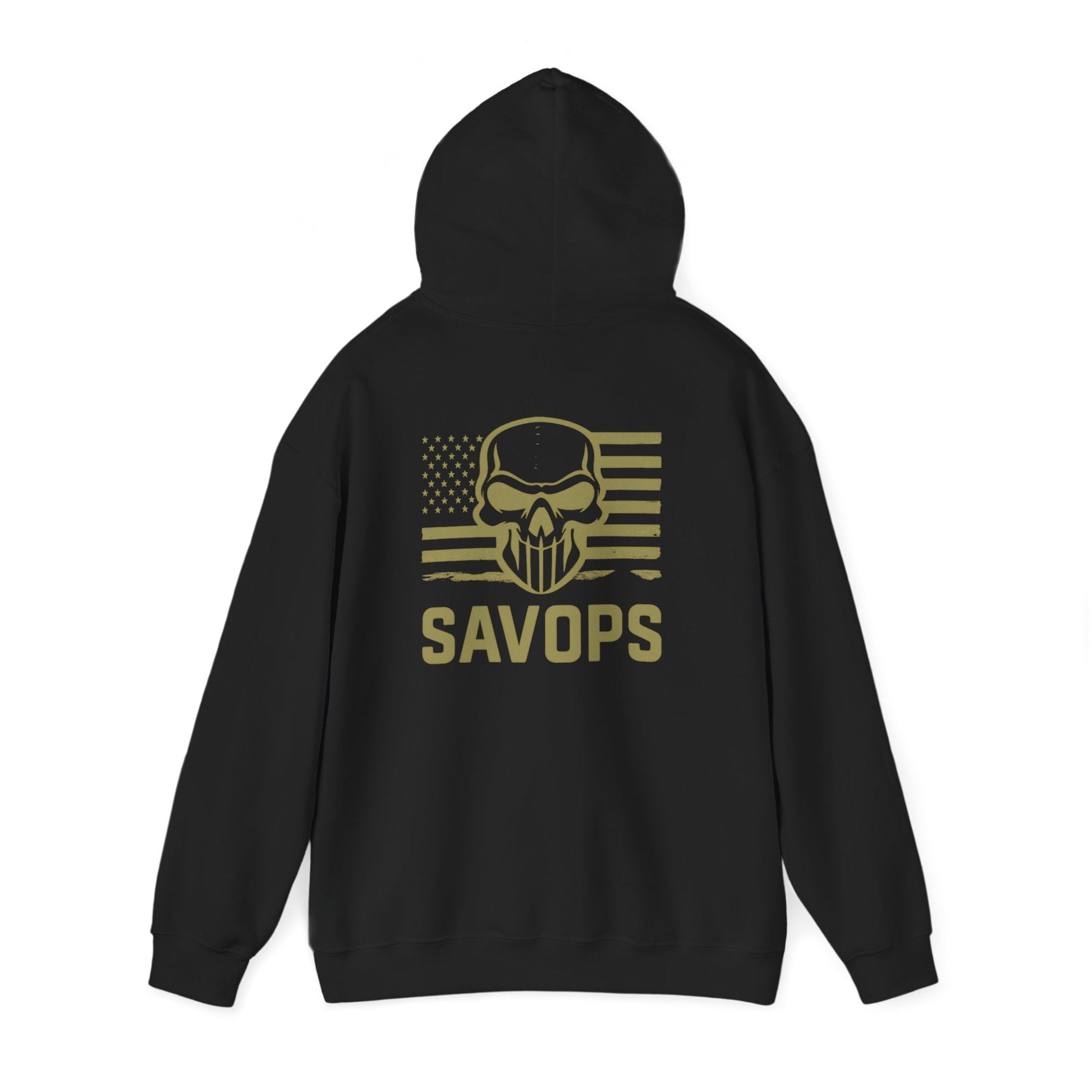 Tactical Skull Flag Hoodie — SAVOPS Military - Inspired Pullover - Savage Operators Tactical Tee | Hoodie | Savage Operators Clothing | Patriotic Apparel | Military Humor | High Quality S