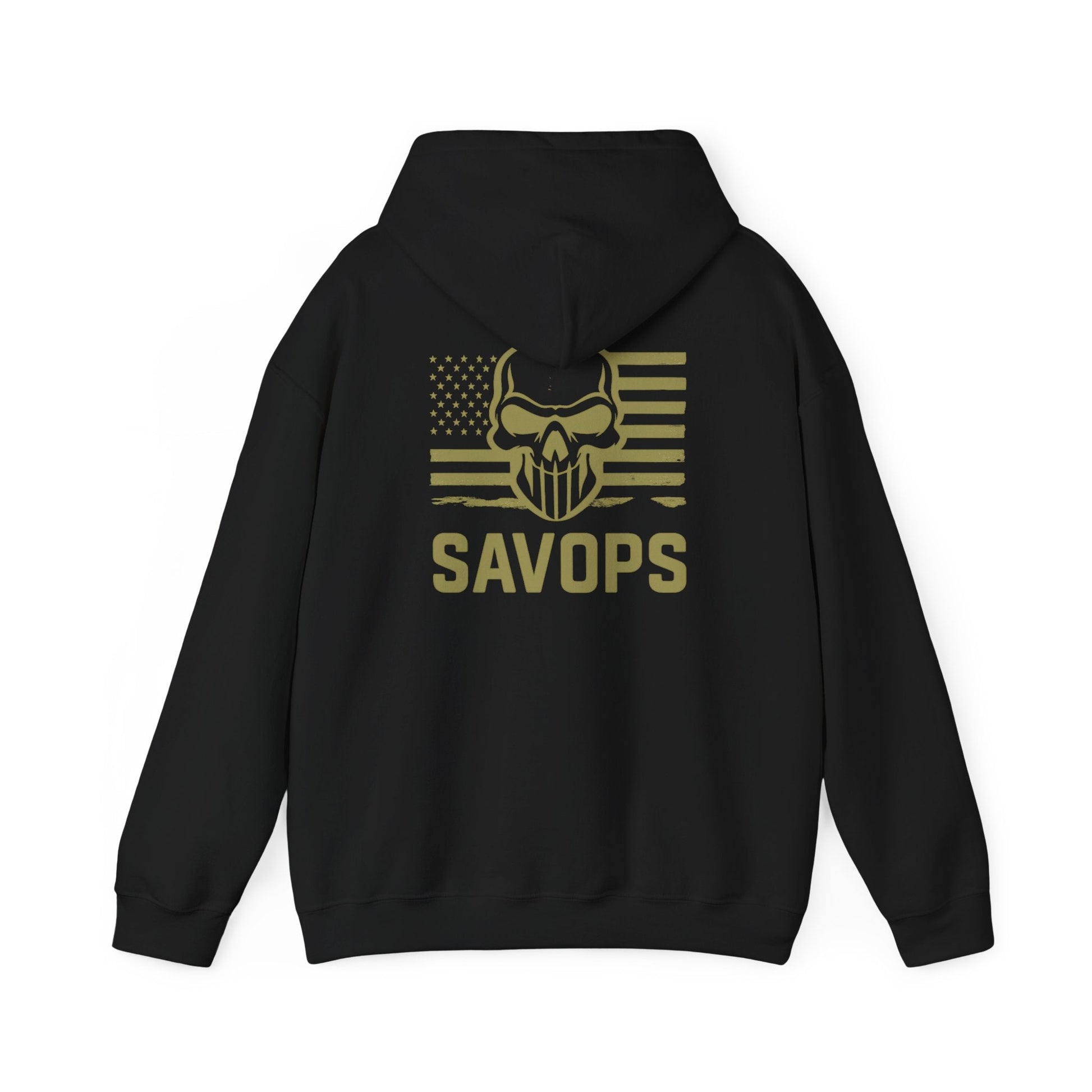 Tactical Skull Flag Hoodie — SAVOPS Military - Inspired Pullover - Savage Operators Tactical Tee | Hoodie | Savage Operators Clothing | Patriotic Apparel | Military Humor | High Quality S