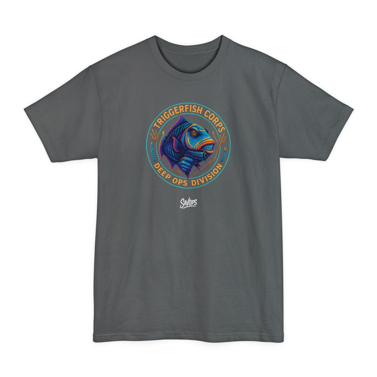 Trigger Fish Deep Ops Tactical Shirt – Savage Operators Funny Tactical Tee (XLT Tall Fit) - Savage Operators Tactical Tee | T-Shirt | Savage Operators Clothing | Patriotic Apparel | Military Humor | High Quality Navy