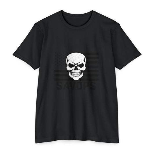 Unisex CVC Jersey T-shirt - Savage Operators Tactical Tee | T-Shirt | Savage Operators Clothing | Patriotic Apparel | Military Humor | High Quality CVC Black